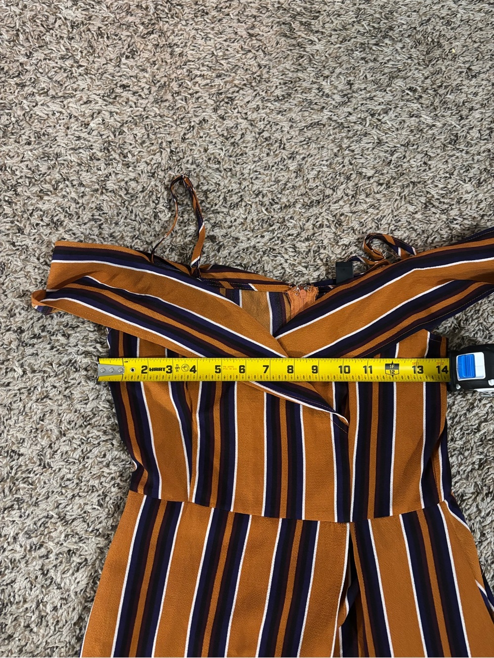 Windsor Women’s Mustard Striped Romper with Maxi Skirt | Boho Vacation Romper - Picture 13 of 16